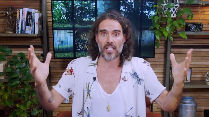 Russell Brand in the video he made preempting the exposé about him.